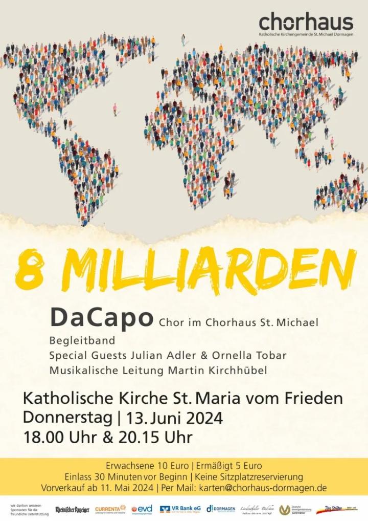 '8 Milliarden' - Konzert von DaCapo am 13.06.2024